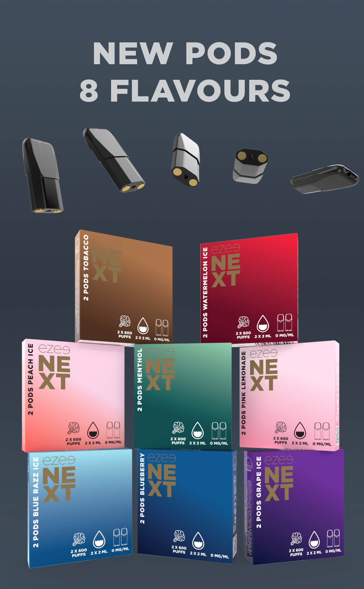 Ezee e-cigarette cartridges filters replaceable disposable nicotine nicotine free tobacco menthol