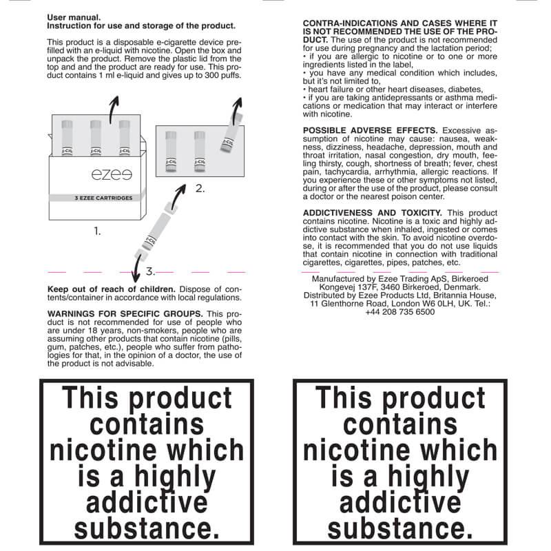 Tabákové cigalike cartridge (náplně) 20 mg/ml 3 ks