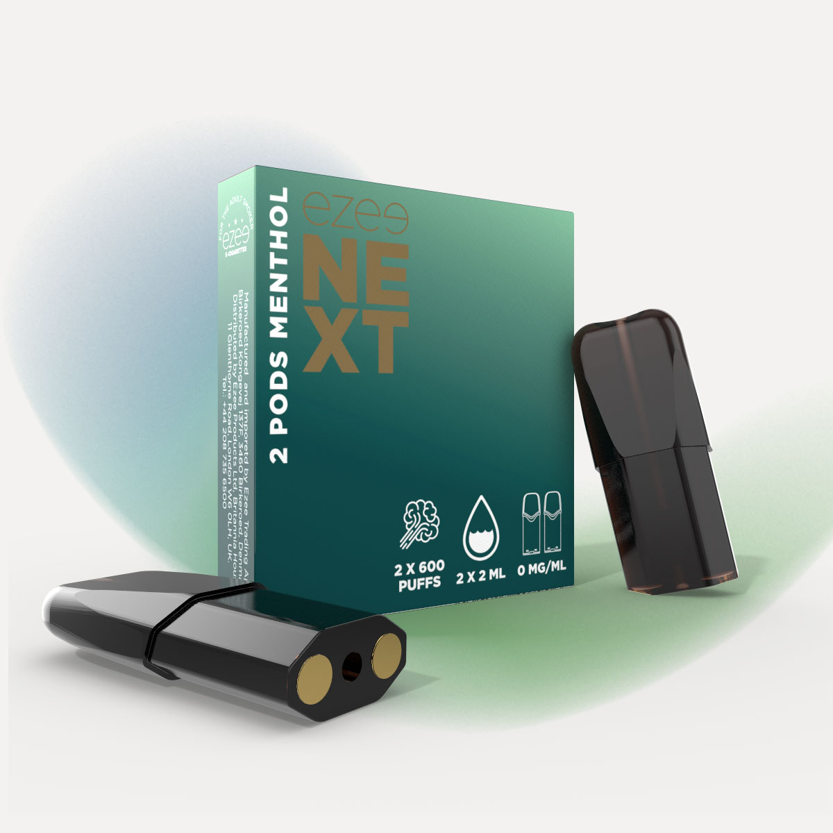 Jednorázové pody Ezee Mentol Bez nikotinu 2 ks